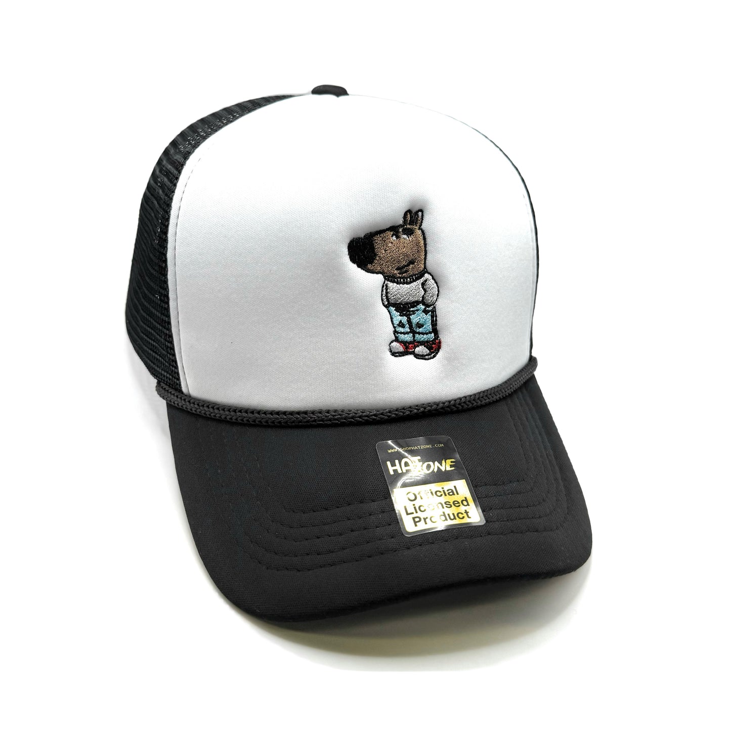 Chill Guy Mesh Trucker Snapback (White/Black)