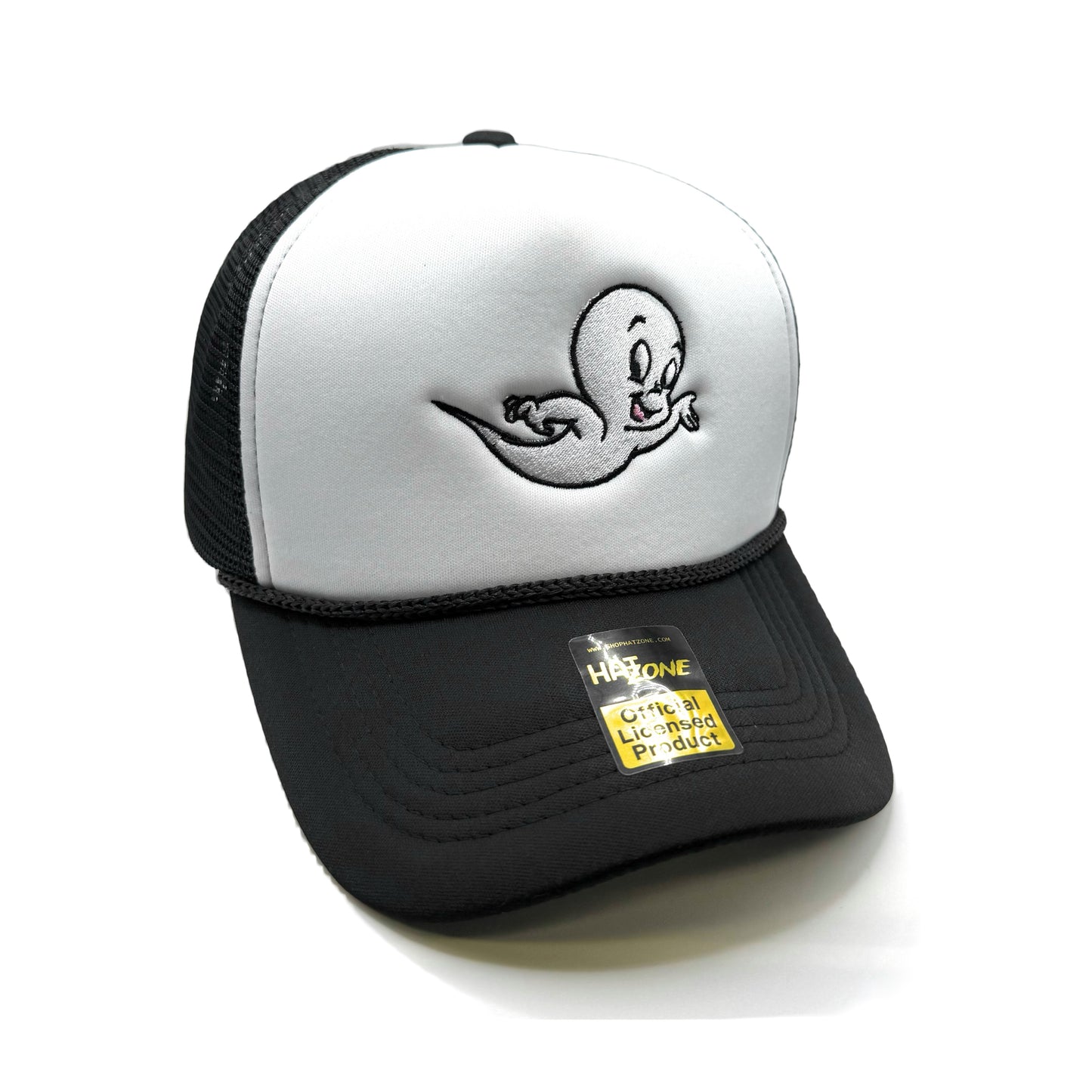 Friendly Ghost Mesh Trucker Snapback (White/Black)