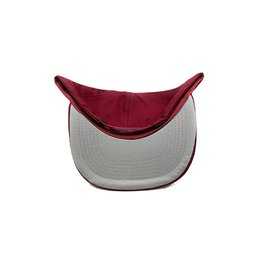 Retro 90s Basketball Flat Brim Snapback (Burgundy)