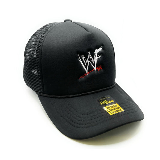 90s Retro WWF Mesh Trucker Snapback (Black)