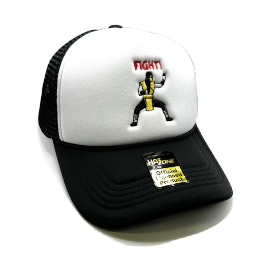 Scorpion Fight! Mesh Trucker Snapback (White/Black)