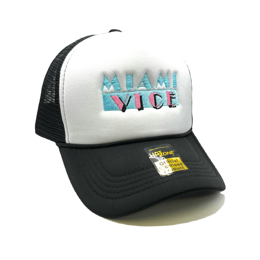 Miami Vice Mesh Trucker Snapback (White/Black)