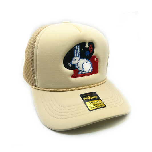 White Rabbit Mesh Trucker Snapback (Khaki)