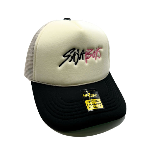 Demons Mesh Trucker Snapback (White/Black)