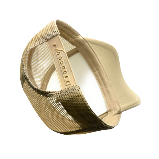 Retro 90s Basketball Mesh Trucker Snapback (Khaki)