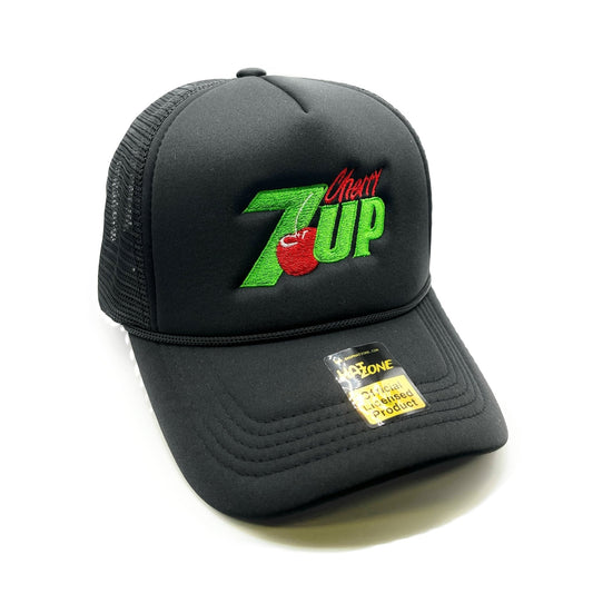 Cheery 7up Mesh Trucker Snapback (Black)