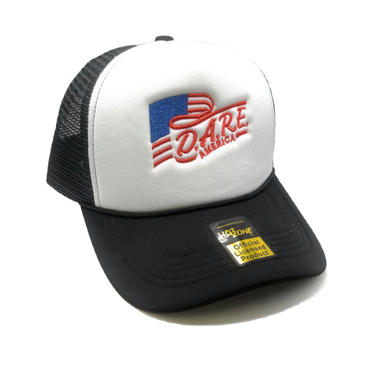 DARE America Mesh Trucker Snapback (White/Black)