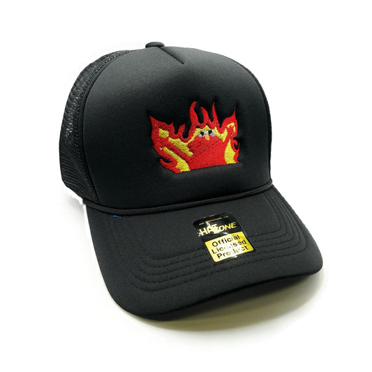 Fire Elmo Mesh Trucker Snapback (Black)