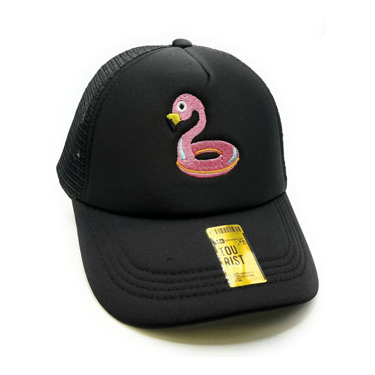 Flamingo Mesh Trucker Snapback (Black)