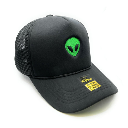 Green Alien Mesh Trucker Snapback (Black)