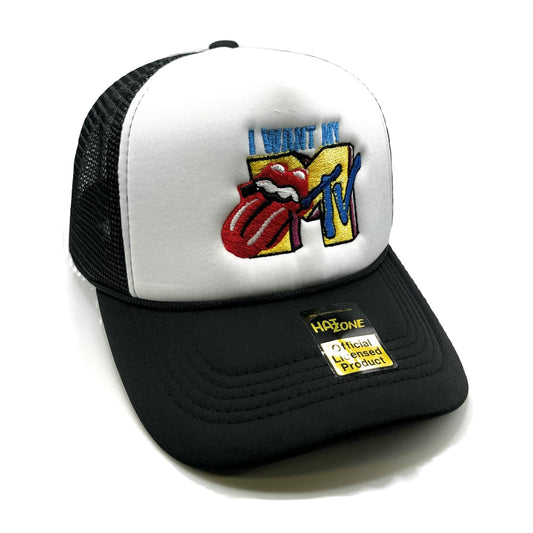 I Want My MTV Mesh Trucker Snapback (White/Black)