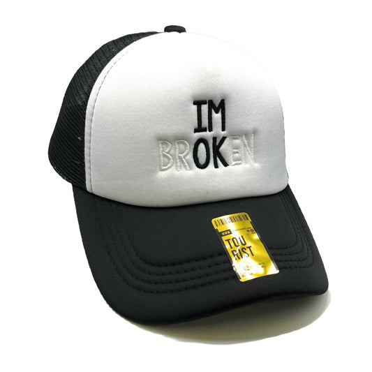 Im Broken IM OK Mesh Trucker Snapback (White/Black)