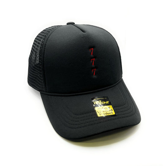 Lucky 7 7 7 Mesh Trucker Snapback (Black)