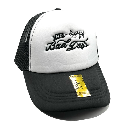 No Bad Days Mesh Trucker Snapback (White/Black)