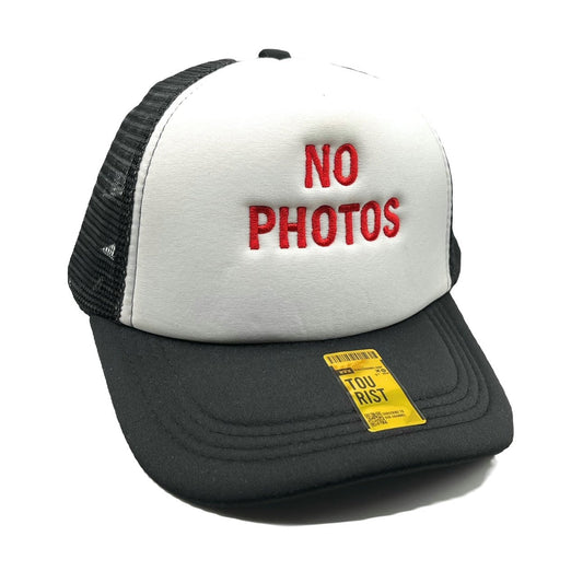 No Photos Mesh Trucker Snapback (White/Black)