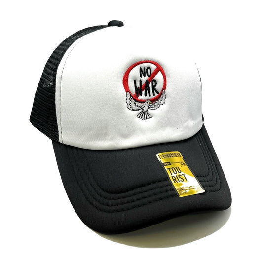 No War Mesh Trucker Snapback (White/Black)