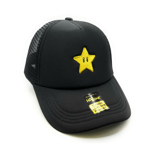 Power Up Star Mesh Trucker Snapback (Black)
