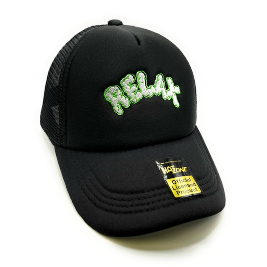 Relax Clouds Mesh Trucker Snapback (Black)