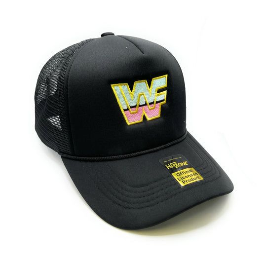 Retro 80s WWF Mesh Trucker Snapback (Black)