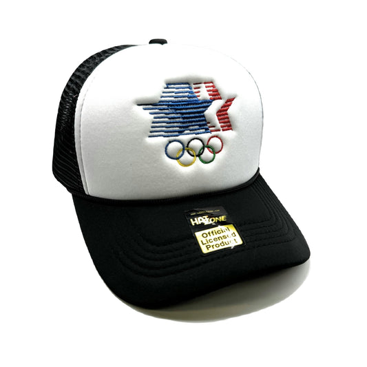 Retro LA Games Mesh Trucker Snapback (White/Black)