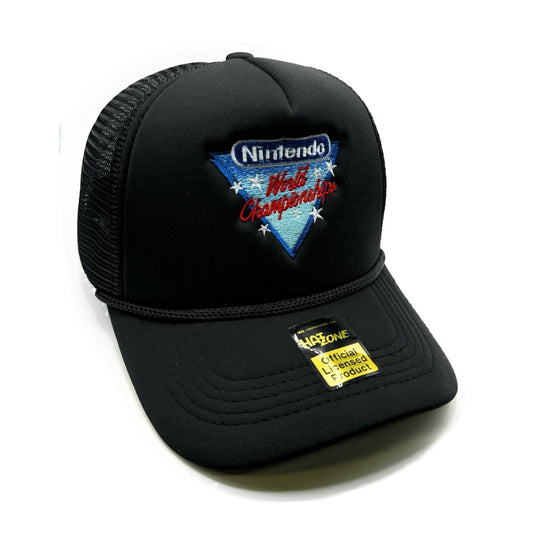 Retro NES World Champion Mesh Trucker Snapback (Black)