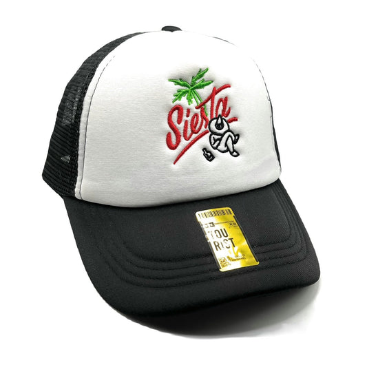 Siesta Mesh Trucker Snapback (White/Black)