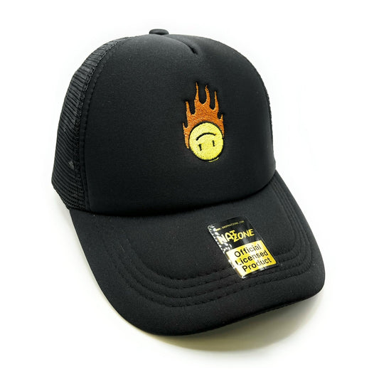 Smile Flame Mesh Trucker Snapback (Black)