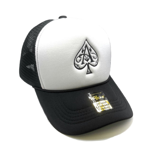 Spades Mesh Trucker Snapback (White/Black)