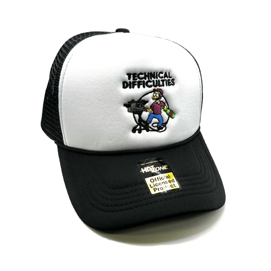 Technical Difficulties Mesh Trucker Snapback (White/Black)