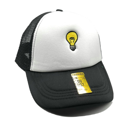 Thinking Cap Mesh Trucker Snapback (White/Black)
