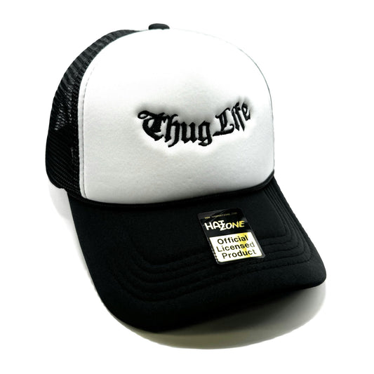 Thug Life Mesh Trucker Snapback (White/Black)