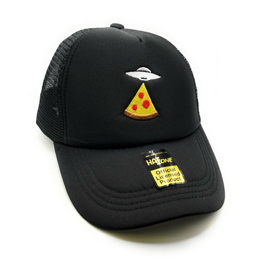 UFO Pizza Mesh Trucker Snapback (Black)