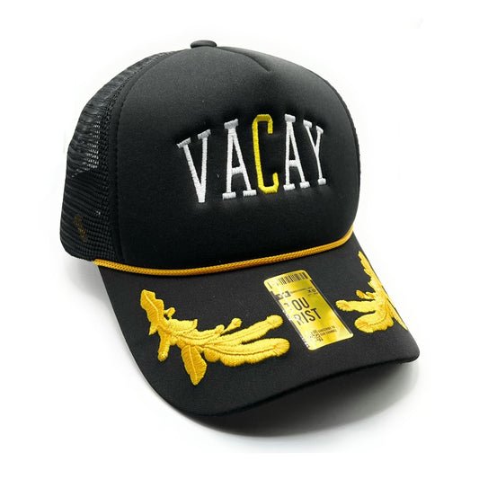 Vacay Mesh Trucker Snapback (Black)