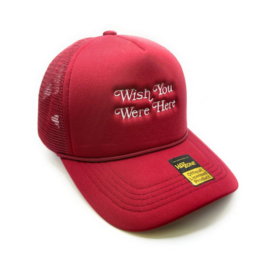 Wish You Were Here Mesh Trucker Snapback (Burgundy)